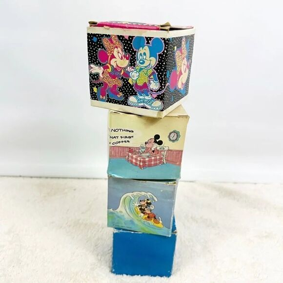Vintage 80s Applause Disney Mug Lot of 4 Original Boxes Mickey Minnie Set Cups - Picture 14 of 14